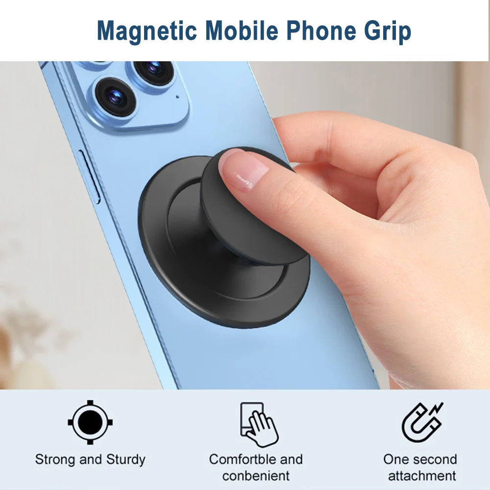 Grippopso Magnetic Folding Mobile Phone Grip Holder Socket Support Tok for IPhone 16 15 14 13  Ring Finger Expanding Stand - Sun Studio