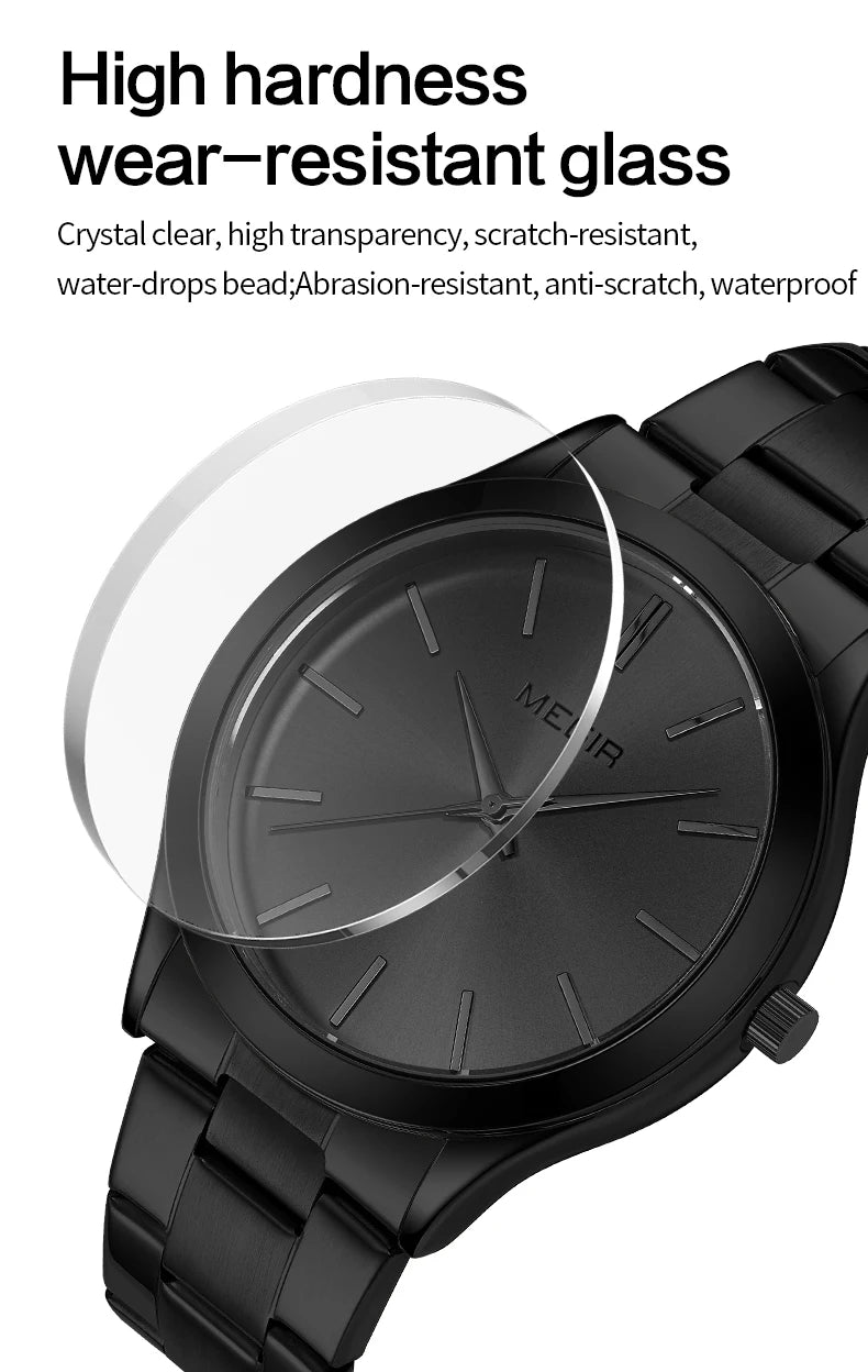 MEGIR Business Luxury Men's Watches Stainless Steel Luminous Waterproof Man Wristwatch Fashion Casual Men Quartz Watch Reloj - Sun Studio
