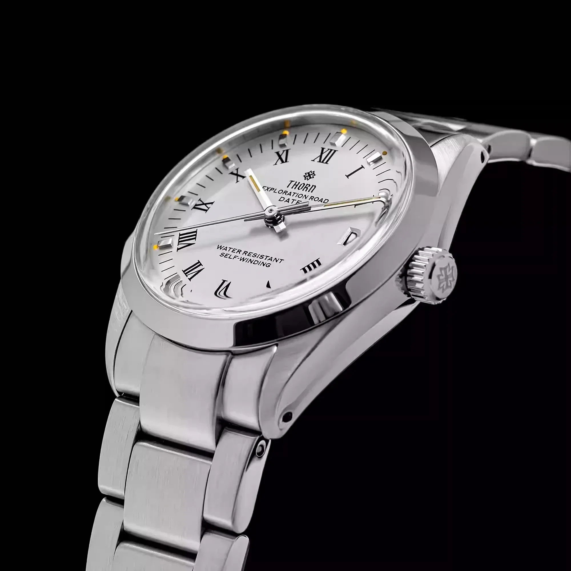THORN T004 34mm Retro Men's Watch Automatic Movement Watch Hemisphere Sapphire Luminous 10Bar Waterproof Watches - Sun Studio