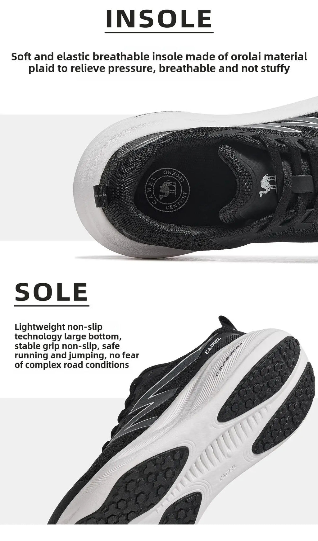 GOLDEN CAMEL CAMEL Sports Shoes Men and Women Sneakers Casual Breathable Shock Absorb Running Jogging Shoes for Men Footwear - Sun Studio