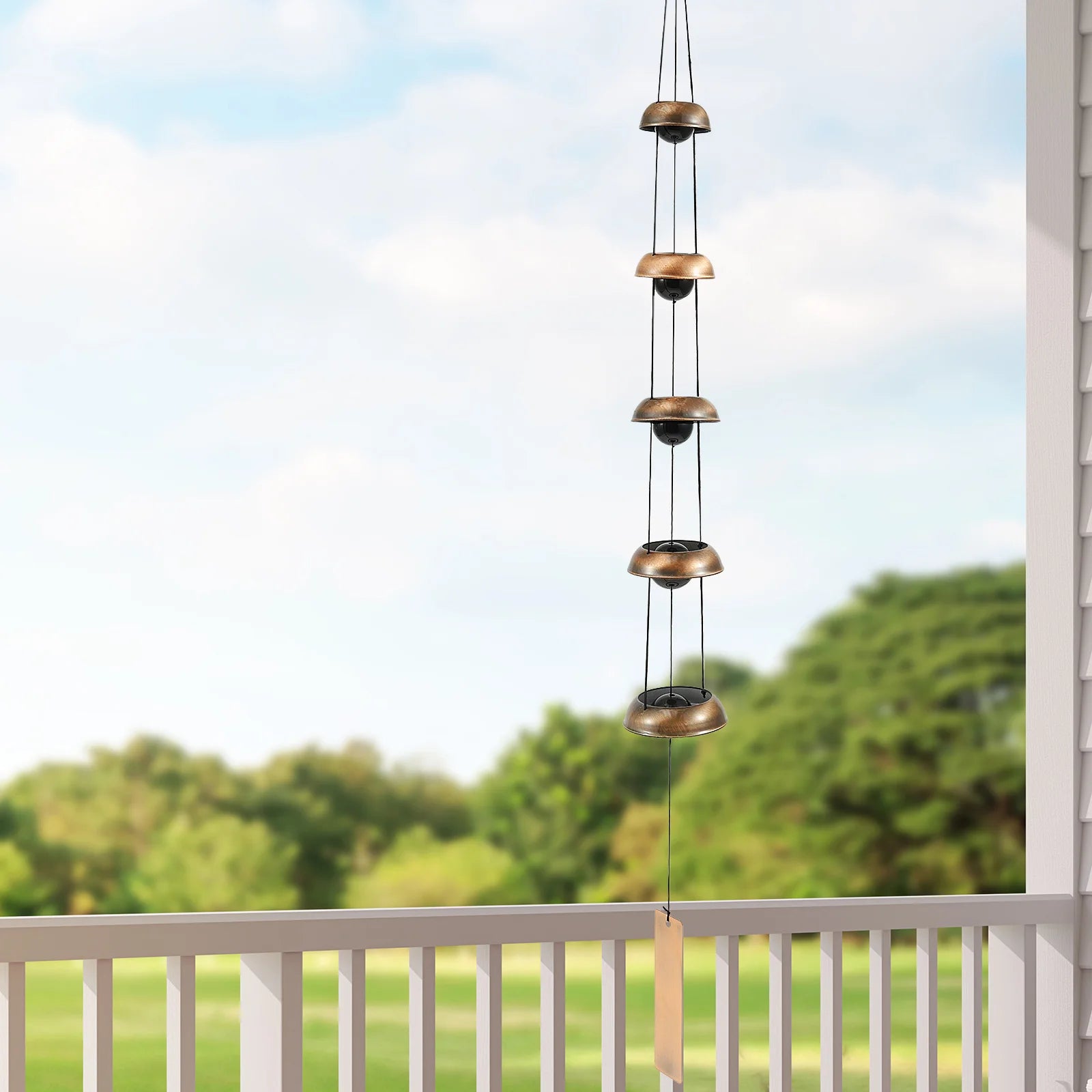 DIY Wind Chime Ornaments Craft and Gifts Kid Birthday Gifts Home Decor Red Copper Craft Wind Chime Outdoor Copper Temple Bells - Sun Studio