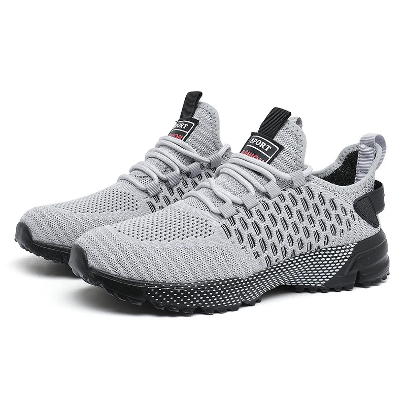 Sports Shoes for Men Breathable Mesh for Summer Youth Running Sports Leisure Flat Bottomed Fashionable Casual Lace Up Sneakers - Sun Studio