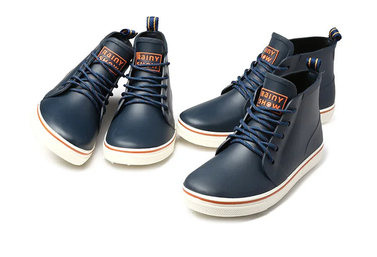 2022Rain Boots and Ankle Boots Men's Rubber Thick-soled Rain Boots Fashion Urban Waterproof Non-slip Rain Boots Women Rain Boots - Sun Studio