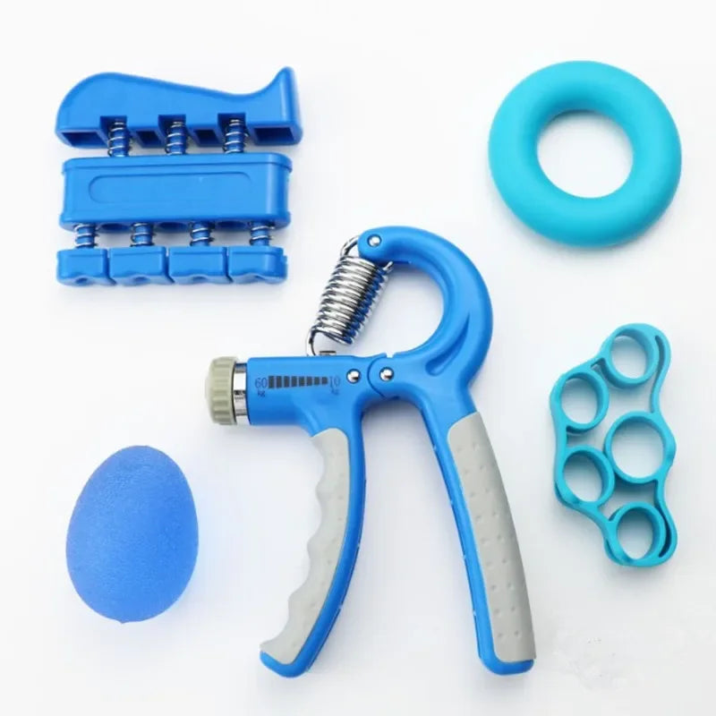 Gym Fitness Adjustable Count Hand Grip Set Finger Forearm Strength Muscle Recovery  Gripper Exerciser Trainer Ball Decompression - Sun Studio