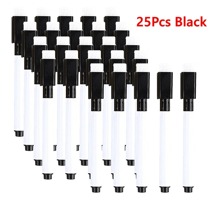 100/5Pcs Dry Erase Whiteboard Markers Set, Washable Pens with Magnetic Eraser for Office Whiteboards & Art Supplies - Sun Studio