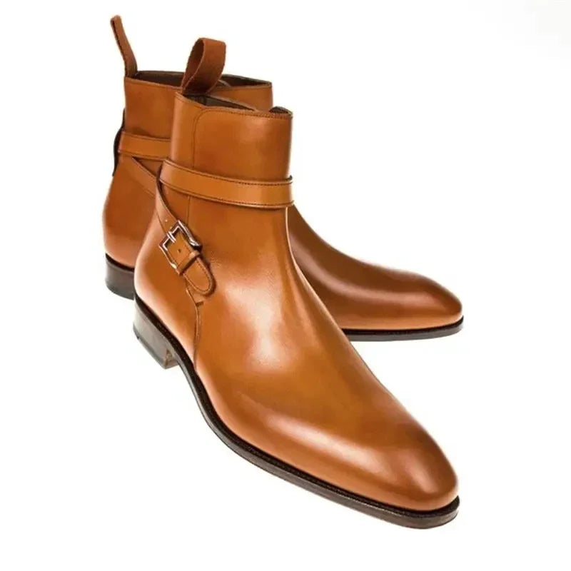 European Station New Men Pointed Chelsea Boot Side Buckle Casual Classic Size 38-48 Male Boots - Sun Studio