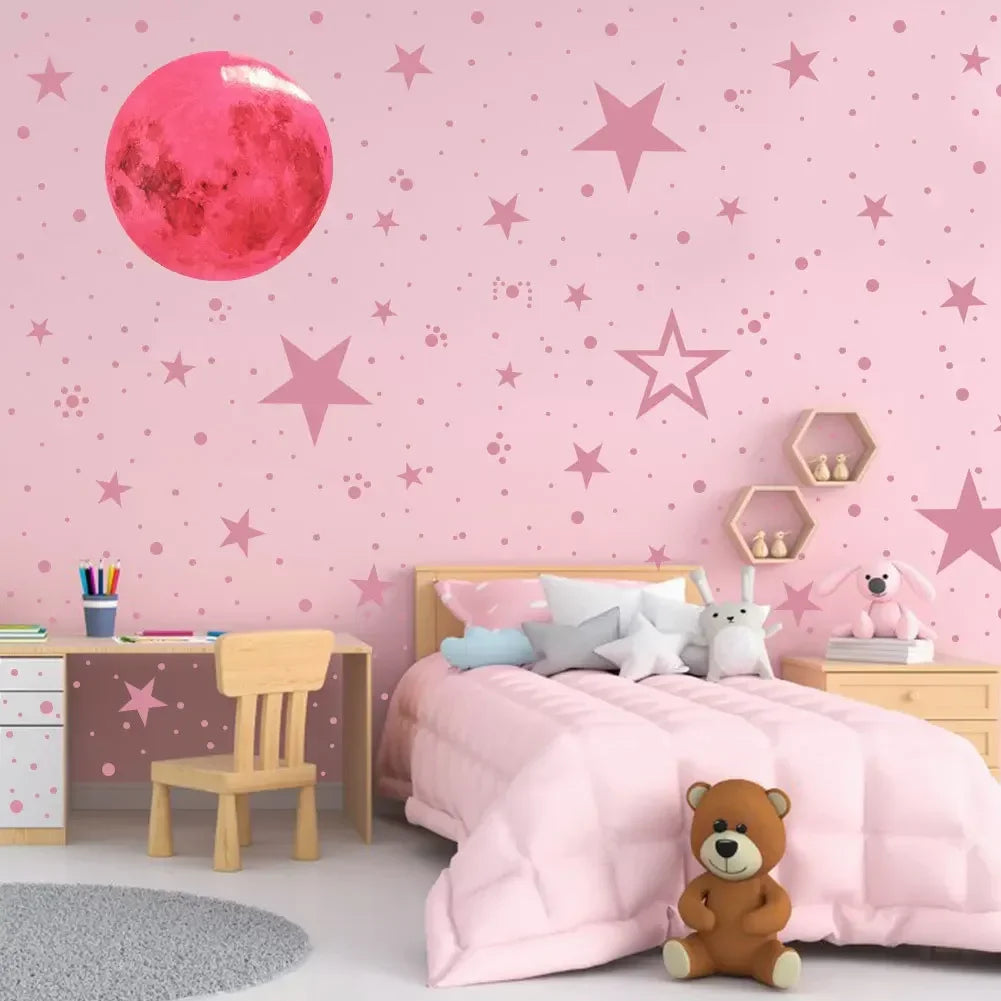 Colorful Moon Luminous Wall Stickers For Kids Room Bedroom Ceiling Art Decals Home Decor Unicorn Stars Glow In The Dark Stickers - Sun Studio