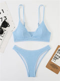 Sexy Extreme Micro Bikini Set 2024 Women White Black Wave V Neck Push Up Thong Swimsuit Beach Bathing Suit Two Piece Swimwear - Sun Studio