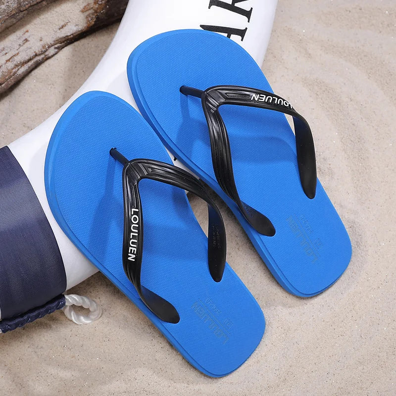 New men's flip flops with soft sole, comfortable, open toe flip flops for indoor and outdoor walks, summer beach flip flops for - Sun Studio