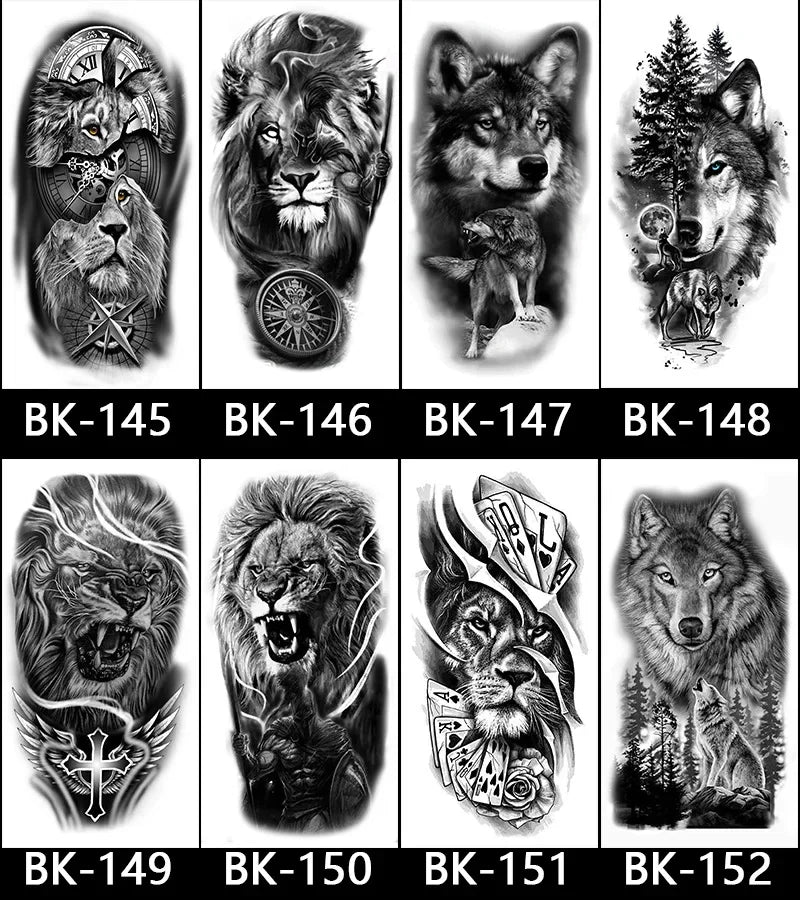 Rose Blossom Tattoo Temporary Waterproof Butterfly Fake Tattoo for Woman Black Flower Sketch Tattoo Sticker - Sun Studio