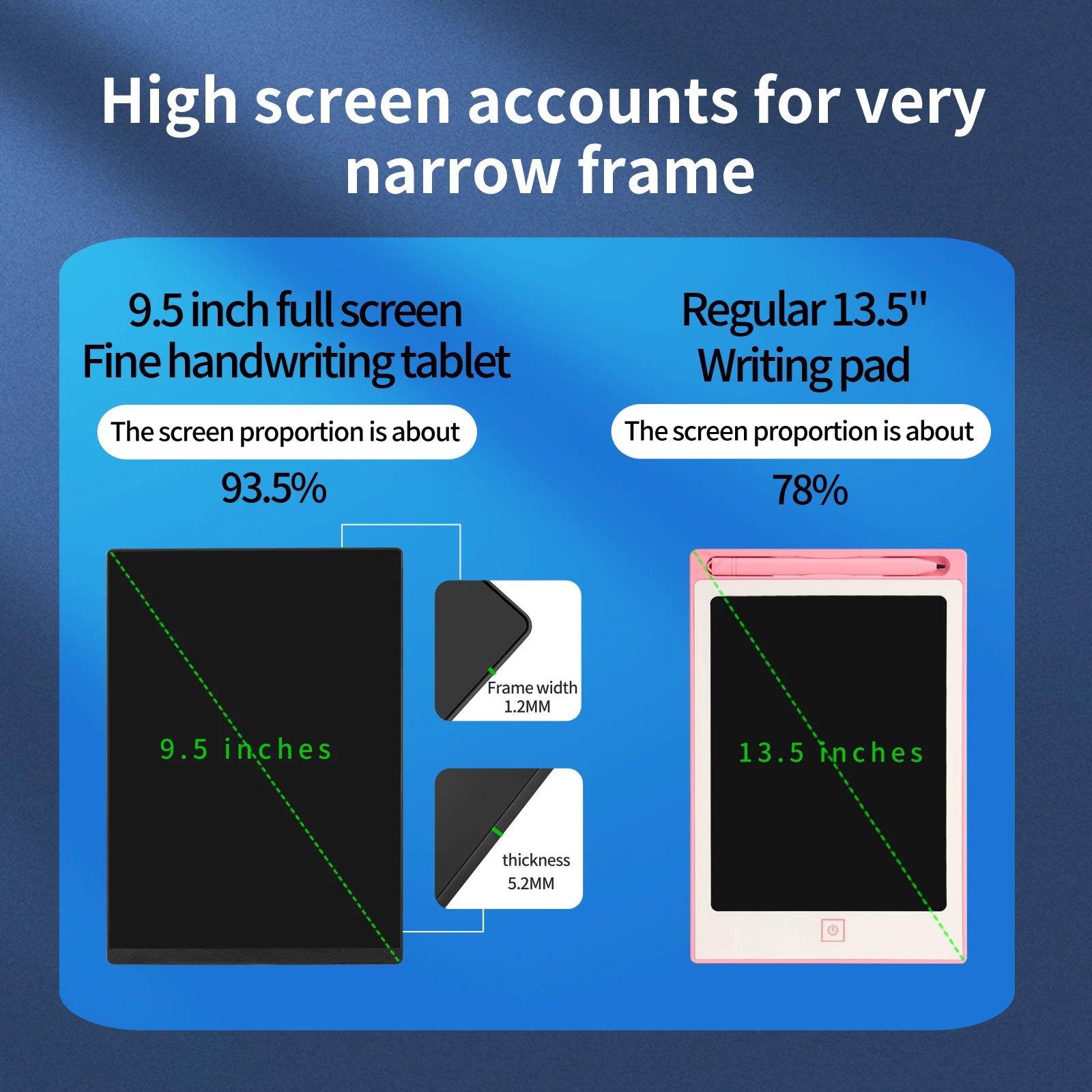 New 9.5 Inch Full Screen Superfine Handwriting Lcd Writing Tablet Drawing Board Electronic Superfine Notepads Educational - Sun Studio