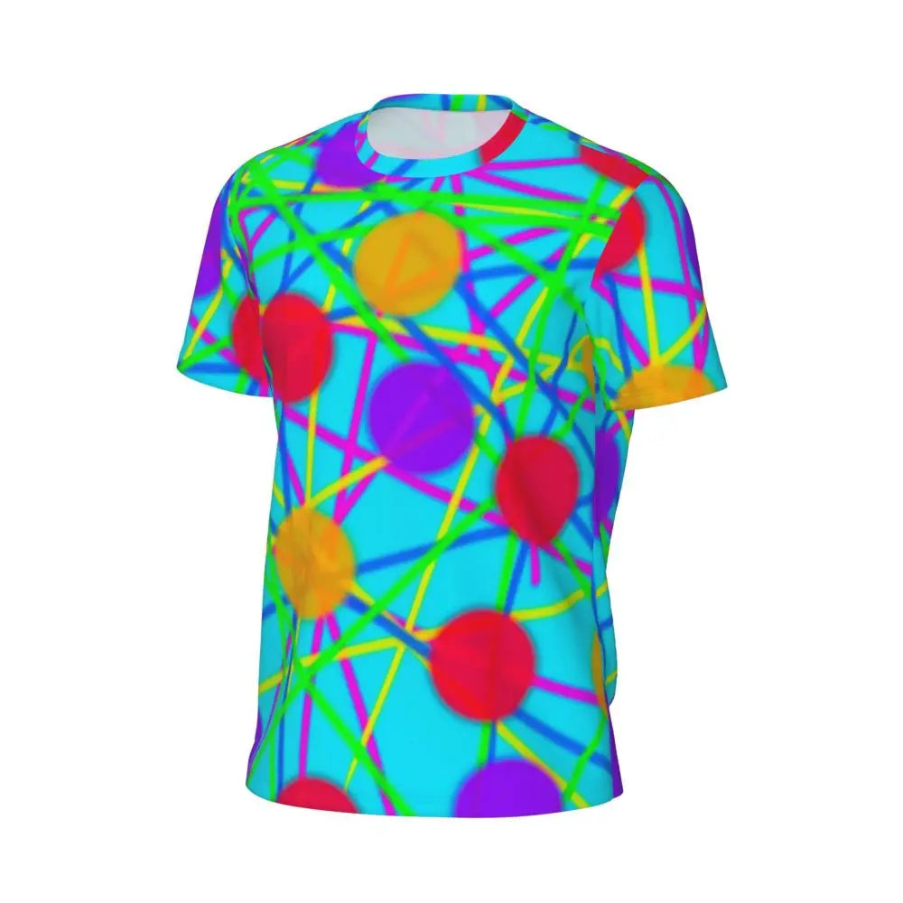 Gym T Shirt For Mens Retro Dots And Stripes T Shirts Fashion Blue Line Design Summer Tees O Neck Basic Graphic Clothes Plus Size - Sun Studio