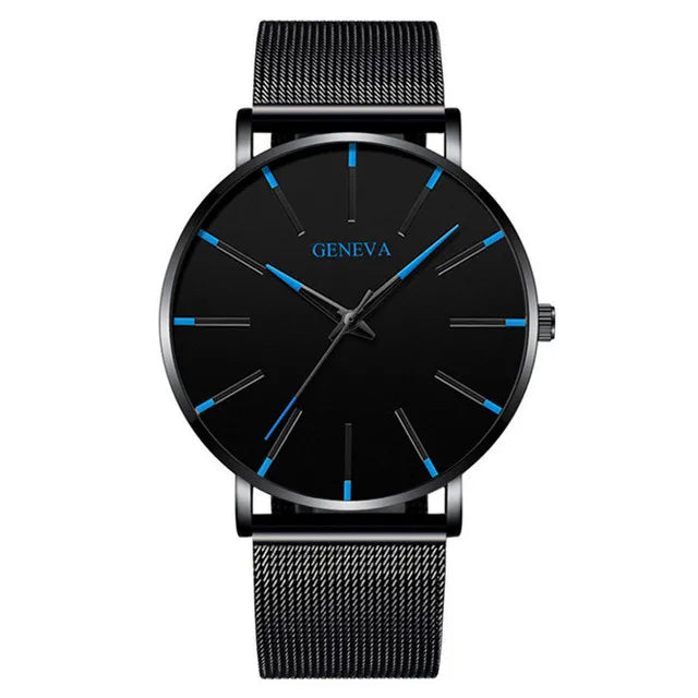 Minimalist Mens Fashion Ultra Thin Watches Simple Men Business Mesh Belt Quartz Wrist Watch Relogio Masculino - Sun Studio
