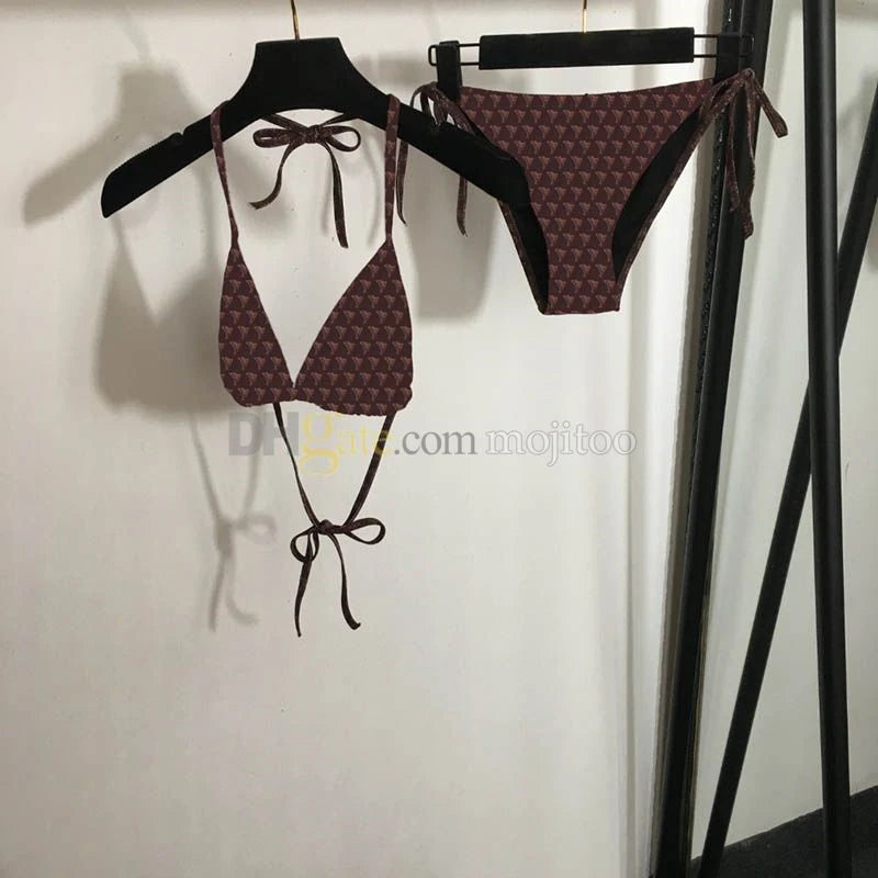 2025 Summer New Women's Slimming Swimsuit Sexy Beach Vacation Printed Strap Bikini - Sun Studio