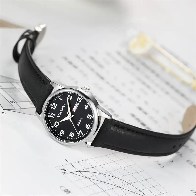 SKMEI Simple Movement Quartz Watches For Men Women Students Date Week Wristwatches Fashion Design Waterproof Watch Reloj Hombre - Sun Studio