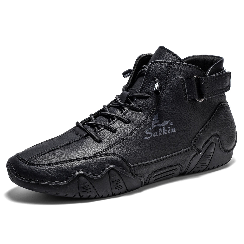 Neue 2025 Handgemachte Leder Freizeit Herren Schuhe Design Sneakers Herren Atmungsaktive Leder Schuhe Herren Stiefeletten Outdoor