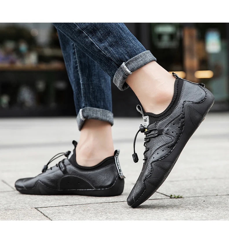 Leather Casual Sneakers for Men Driving Shoes 2024 New Fashion In Waterproof Men Doug Luxury Dress Loafers Shoes Footwear ﻿ - Sun Studio