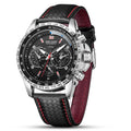 MEGIR Fashion Man's Quartz Analog Wristwatch Brand Waterproof Luxury Leather Watches for Men Casual Black Watch Male 1010 - Sun Studio