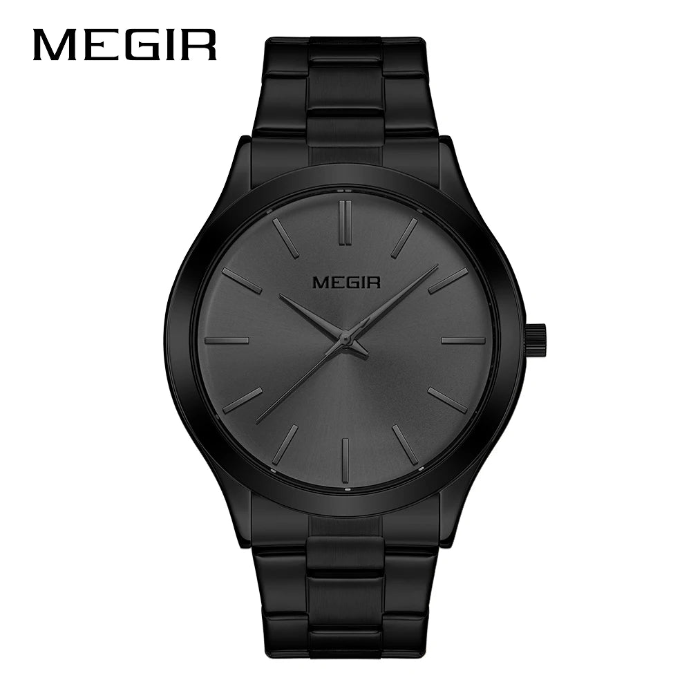 MEGIR Business Luxury Men's Watches Stainless Steel Luminous Waterproof Man Wristwatch Fashion Casual Men Quartz Watch Reloj - Sun Studio