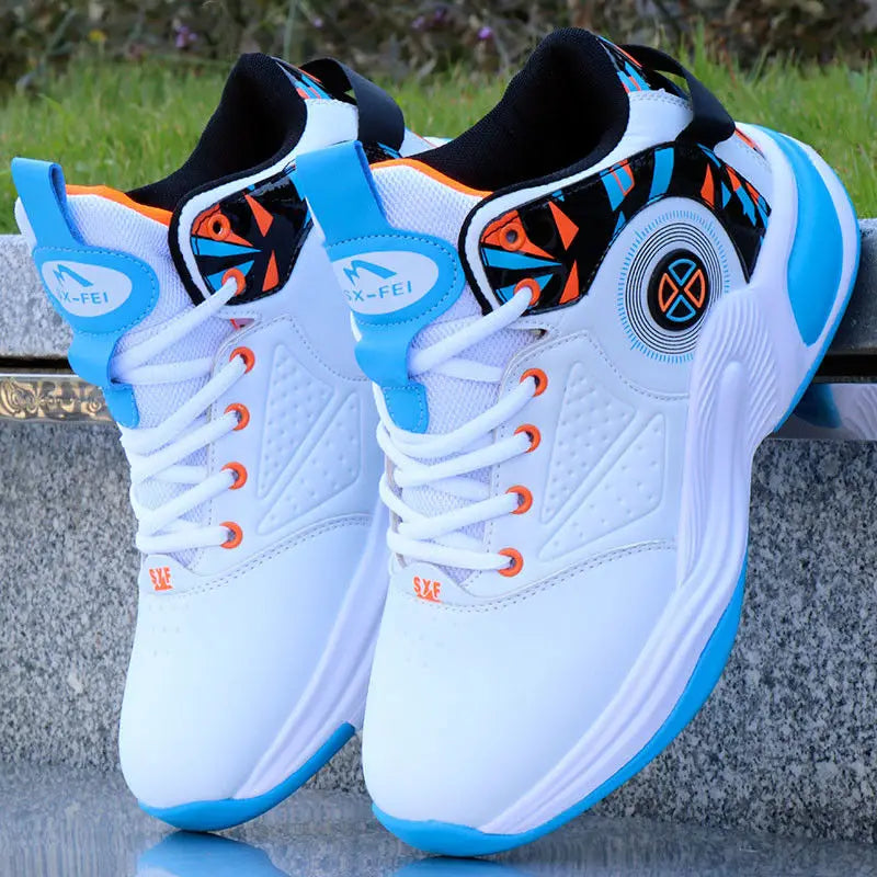 Marke Professionelle Herren Weiße Rote Blaue Basketballschuhe Basketball Sneakers Rutschfest Hochschaft Paar Herren Basketballstiefel