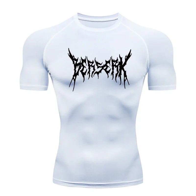 Gym Workout Rash Guard for Men Athletic Quick Dry Compression Shirts Berserk Print Tshirts Tees Tops Undershirts Baselayers - Sun Studio