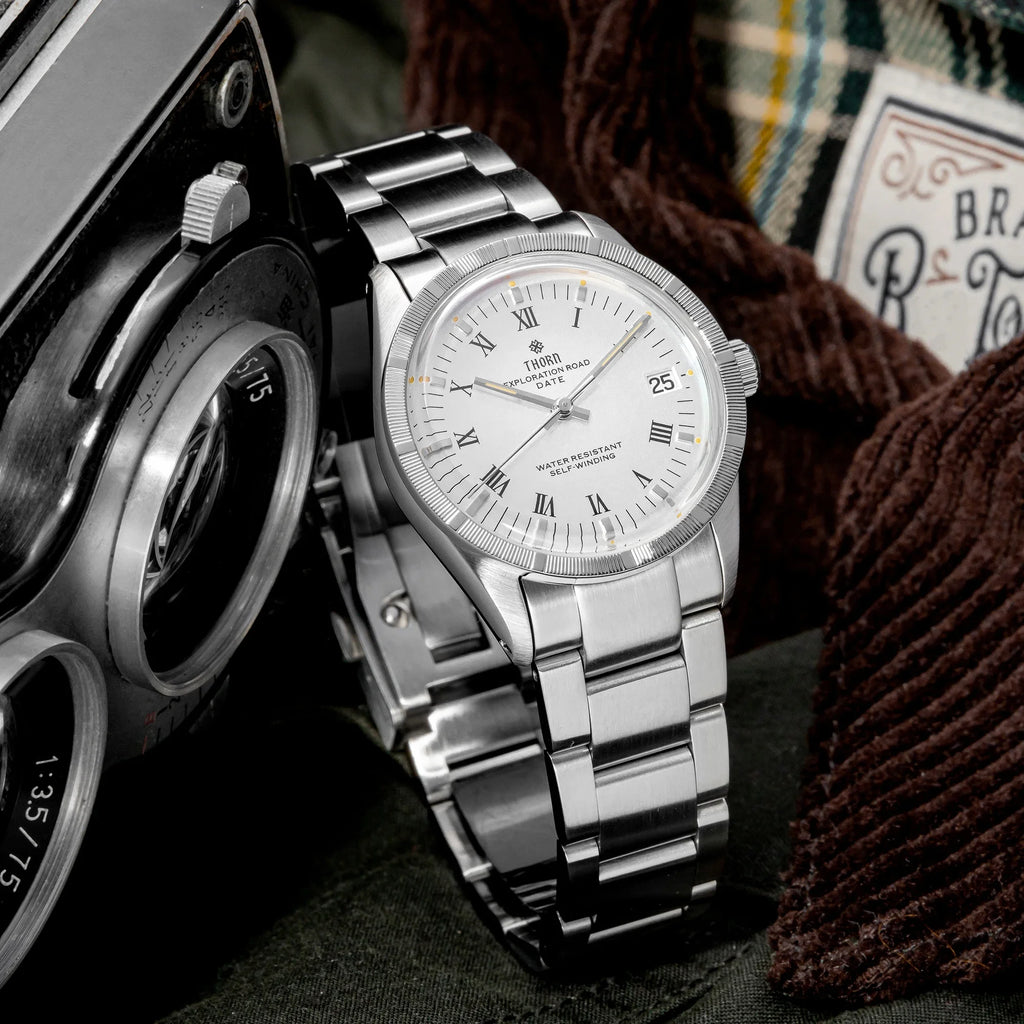 THORN T004 34mm Retro Men's Watch Automatic Movement Watch Hemisphere Sapphire Luminous 10Bar Waterproof Watches - Sun Studio