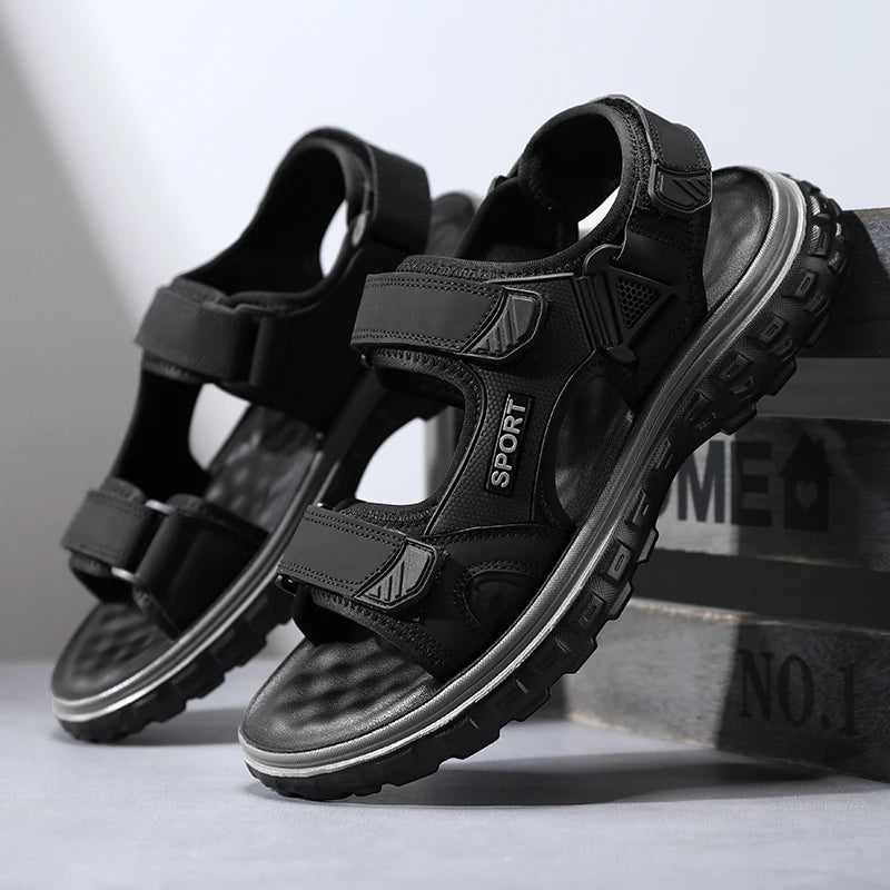 Sandals men summer fashion new style outdoor wear soft sole wear-resistant anti slip anti odor breathable dual-use beach sandals - Sun Studio