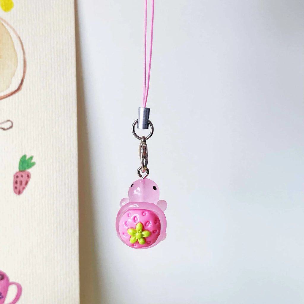 2025 New Design 1 Piece Cute Strawberry Turtle Mobile Phone Charms Cute Keycord Keychains Lanyard Decoration Strap Accessories - Sun Studio