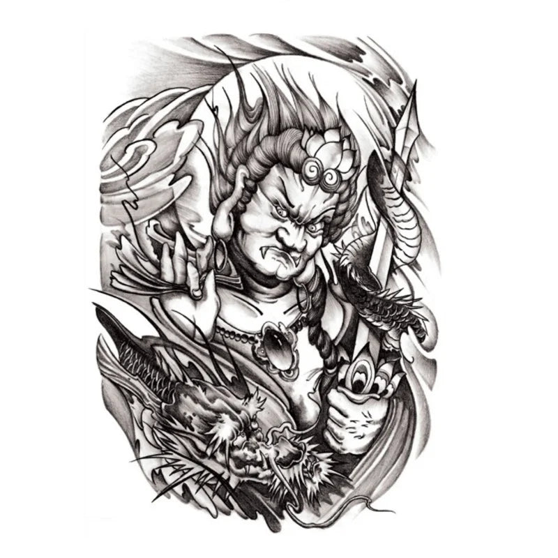 Temporary Large Back Tattoo Sticker Waterproof Cool Art FakeTattoo Sticker - Sun Studio