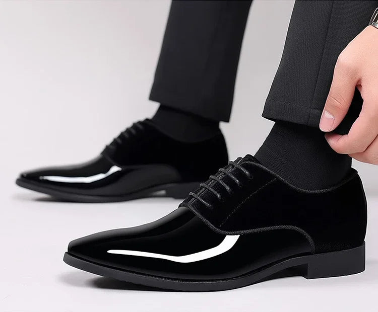 New Oxford Men's Pointed Toe Dress  Luxury Lacquer Wedding Shoes Classic Derby Shoes 2023 Leather Shoes Size 38-50 - Sun Studio