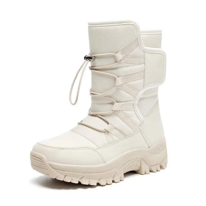 Neue Warme Plüsch Schneestiefel Herren Schnürsenkel Lässige Hohe Herren Stiefel Wasserfeste Winterstiefel Rutschfeste Knöchelstiefel Herren Arbeitsstiefel