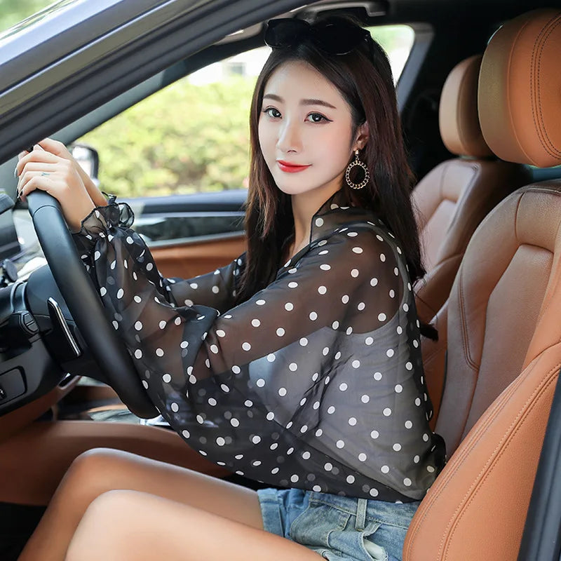 Chiffon Veil Arm Shade Shawl Scarf Women Summer Sun Protection Clothing Long Sleeves Wraps Anti-UV Jacket Swimsuit Cover Up - Sun Studio