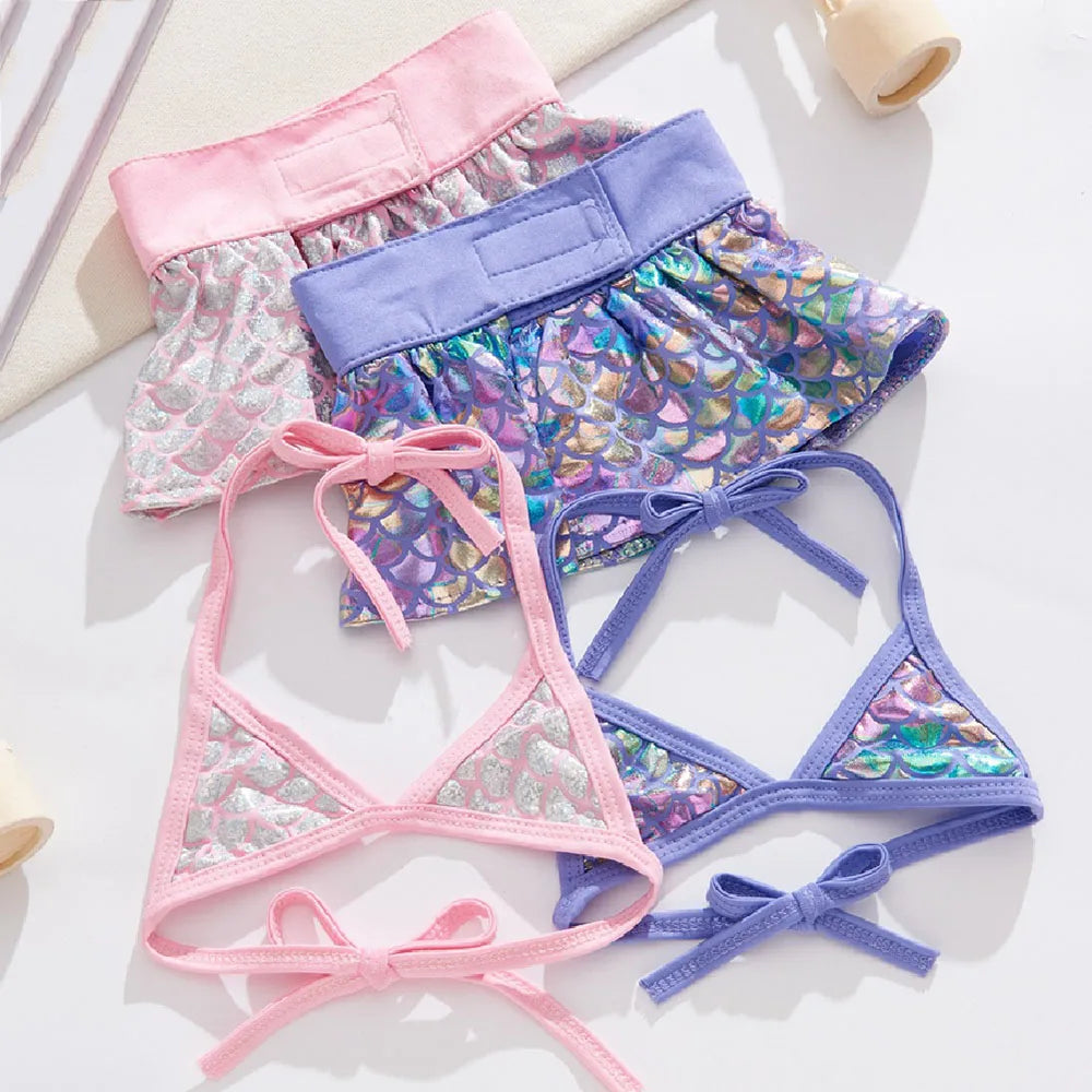 Dog Bikini Swimsuit Summer Puppy Bathing Dress Beach Clothes Cat Costume for Puppy Dog Cat Mermaid Pet Bikini for Chihuahua Pug - Sun Studio
