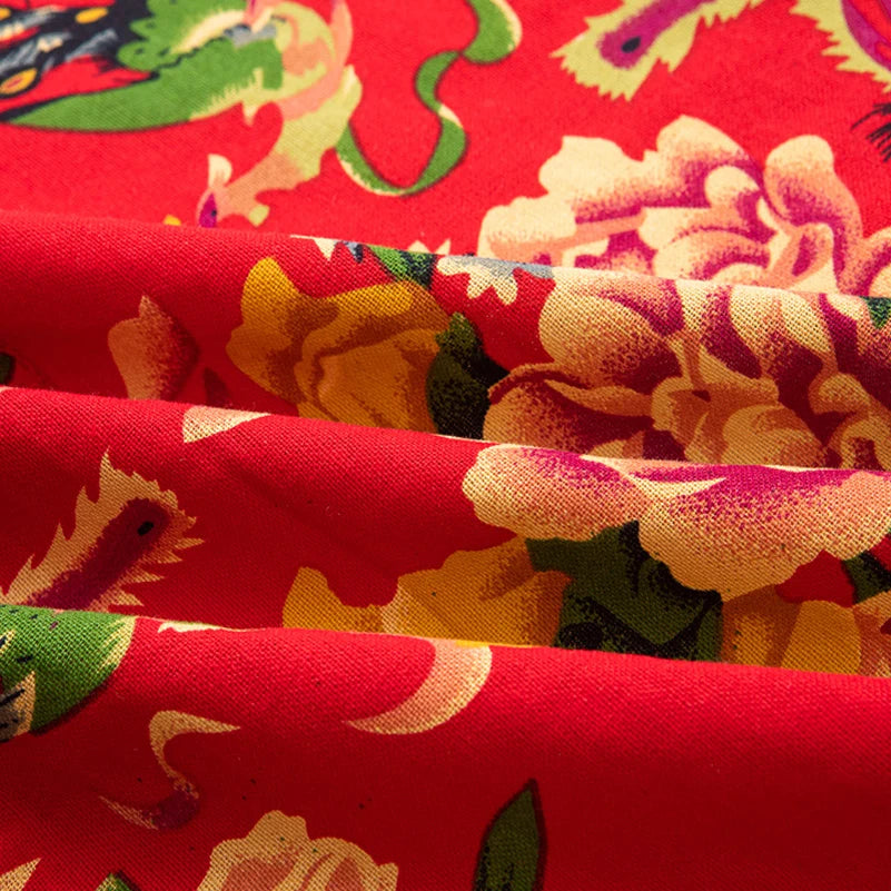 Bohemian Fabric Ethnic Vintage Retro Boho Printed Cotton Linen Home Decor Upholstery Textile - Sun Studio