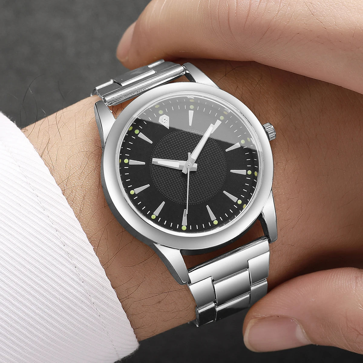 2PCS Couple's Watches Men Business Watch Fashion Analog Women Quartz Watch (Without Box) - Sun Studio