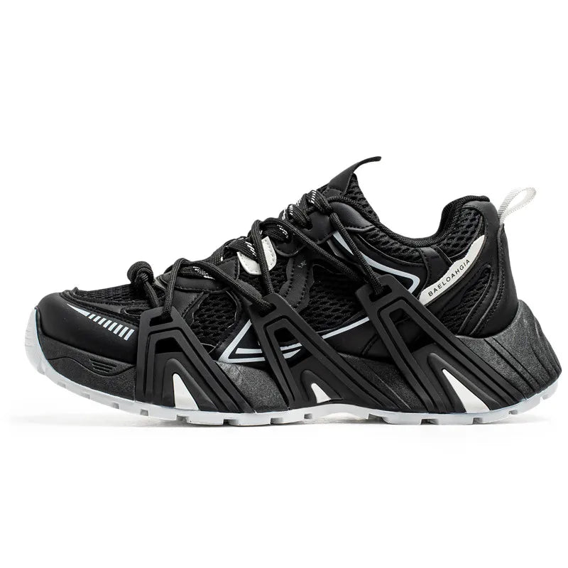 Men's Lace Up Street Sneakers Niche Thick Splicing Mixed Color Sports Shoes Arrival Vulcanization Shoes Punk Breathable Women - Sun Studio