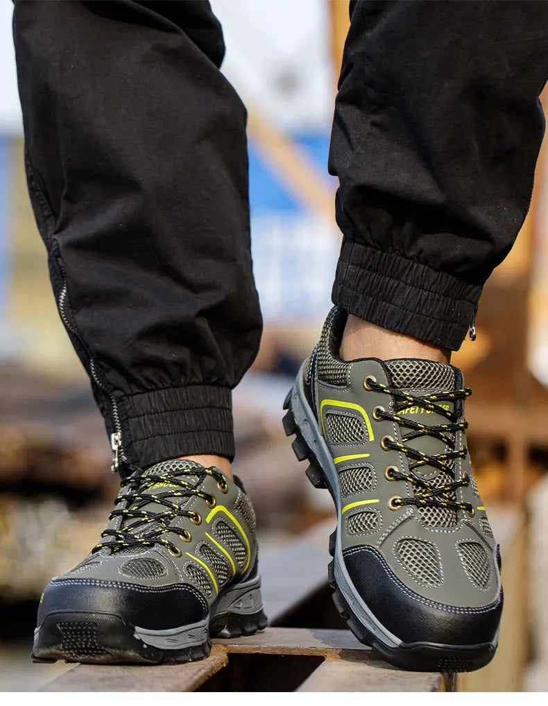 NYWOOH Male Steel Toe Safety Shoes Indestructible Construction Work Shoes Protection Footwear Breathable Hiking Boots For Men - Sun Studio