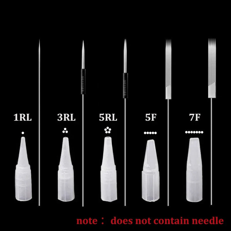 100p 1RL/3RL/5RL/5F/7F Individual Packed Eyebrow Tattoo Tip Permanent Makeup Machine Tattoo Needle Tip Tattoo Nozzle Needle Caps - Sun Studio