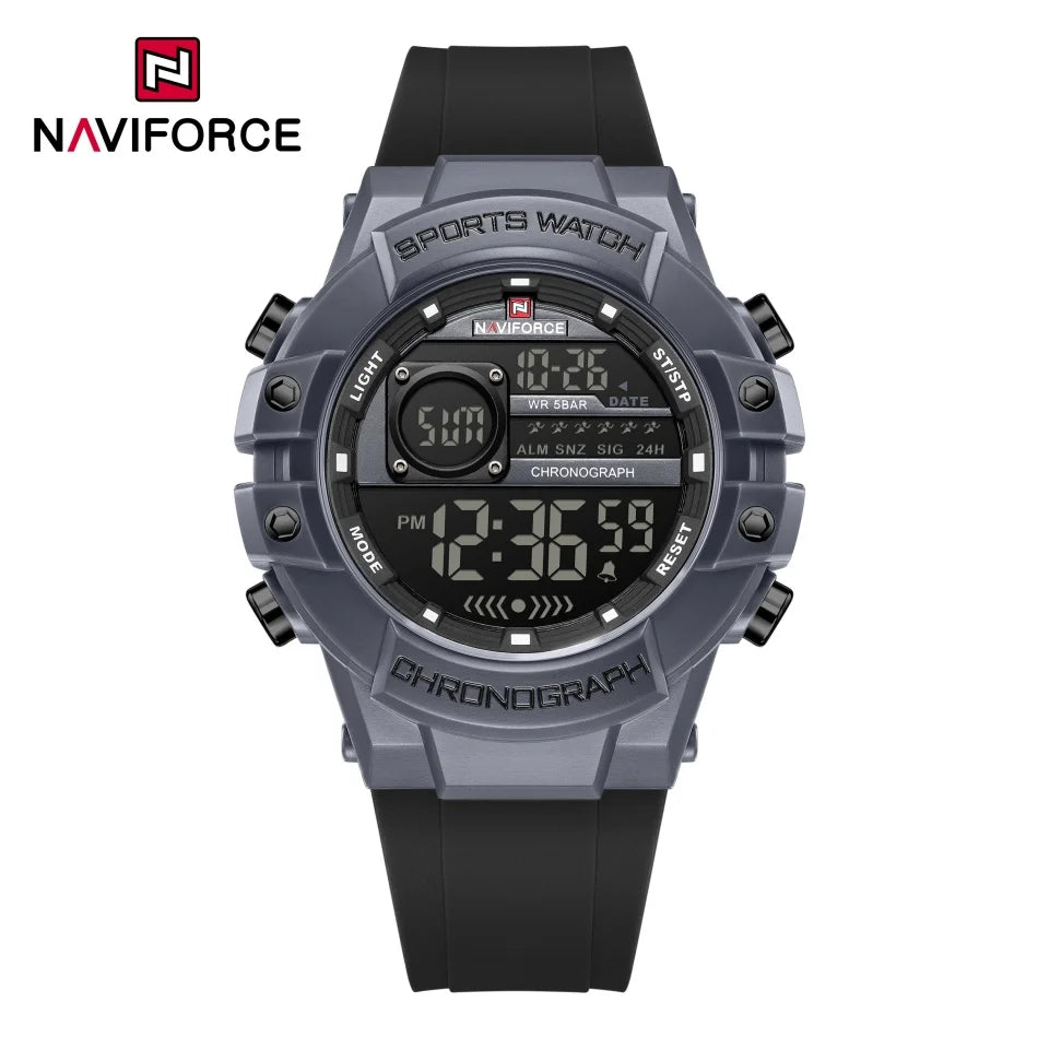 NAVIFORCE Herren Uhren Multifunktionale Gasphase Digitalanzeige Silikonarmband Bildschirm Jungen Elektronische Sport Männliche Uhr Geschenk