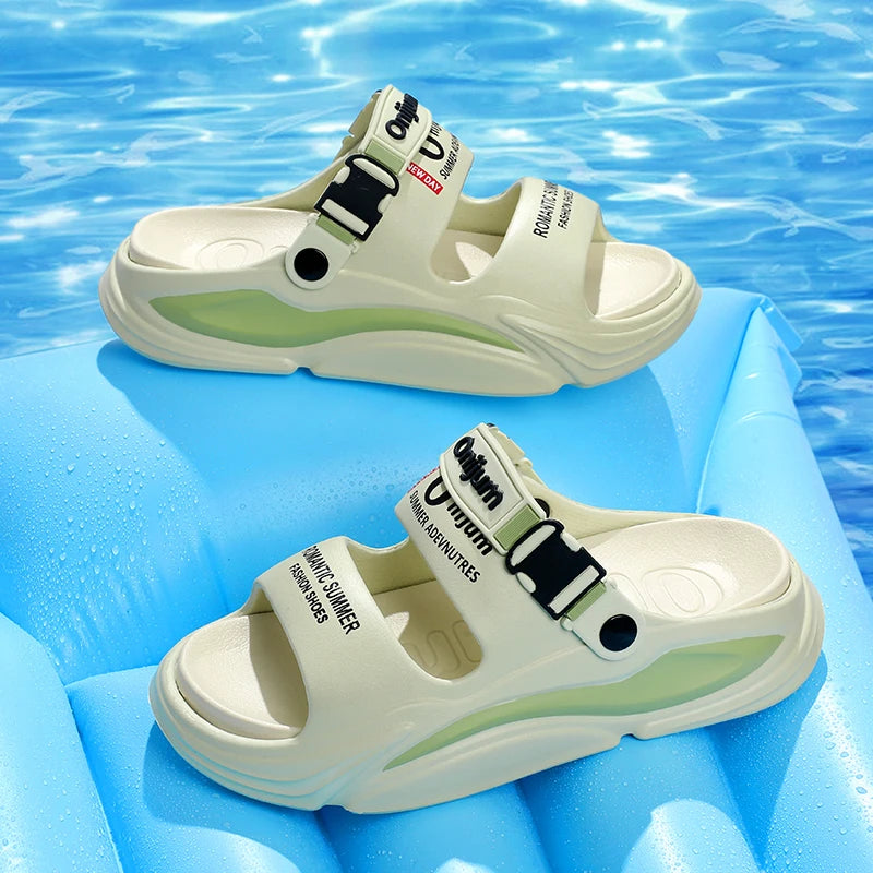 Men Summer Comfortable Beach Sandals Male Outdoor Flip Flops Thick Soft Clogs Casual Man Water Garden Shoes Women Beach Slippers - Sun Studio