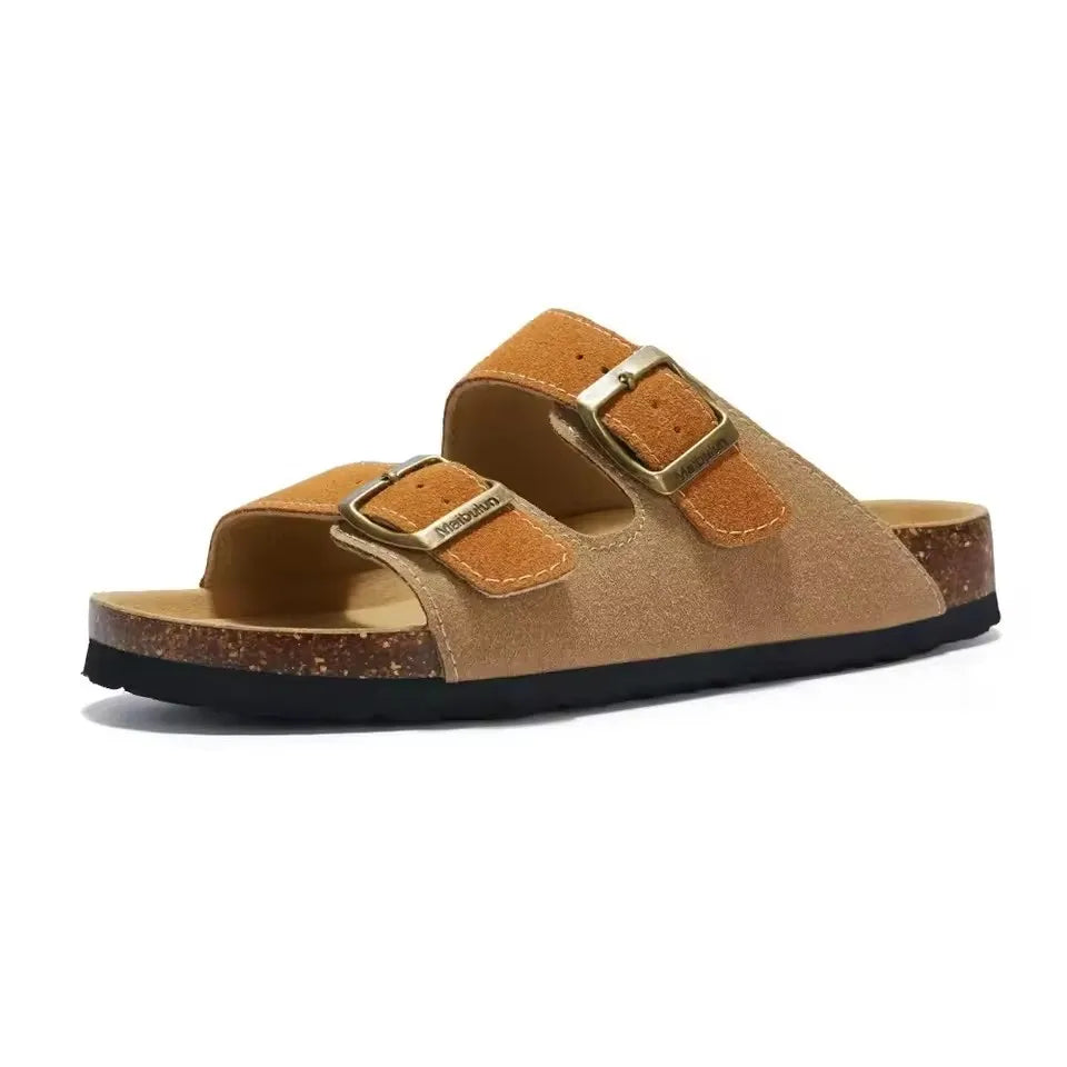 Sommer Kunstwildleder Leder Kork Hausschuhe Flip-Flops Frauen Männer Unisex Retro Tragen Müller Hausschuhe Mode Freizeit Strand Sandalen