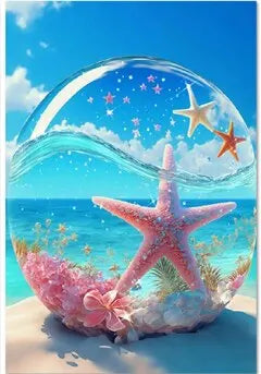 Starfish 5D Diamond Painting Fantasy Shell Seaside Scenery Full Diamond Embroidery Mosaic Cross Stitch Kits Bedroom Home Decor - Sun Studio