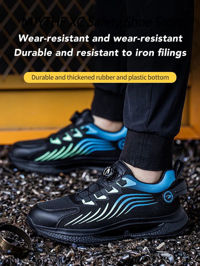 2026 Security Safety Shoes Men Rotating Button Work Sneakers Indestructible Shoes Puncture-Proof-men Sport Shoes Steel Toe Boots - Sun Studio