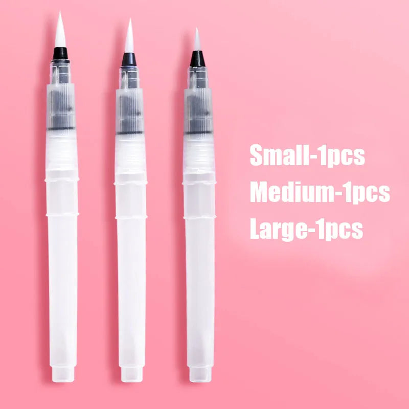 3/7pcs Watercolor Brush Set Soft Water Coloring Pen Paint Brushes For Beginner Art Drawing  Painting - Sun Studio
