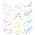 4pcs Christmas Face Tattoo Stickers Silver Laser Snowflake Stars Fake Freckles Temporary Tattoo Stickers for Party Festival - Sun Studio
