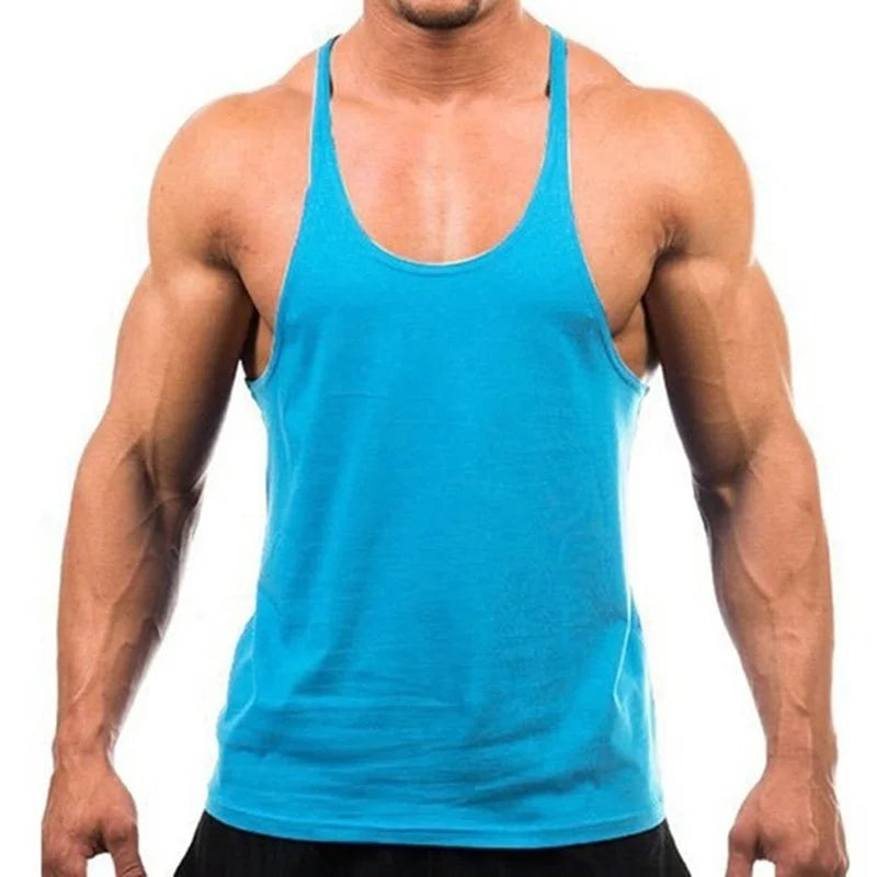 Men's Sports Gym Fitness Tank Top Y Back Fitness Lightweight Shoulder Strap Muscle Fit Tight Fitness Limit T-shirt - Sun Studio