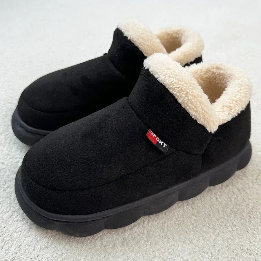 Warme Flausche Hausschuhe Frauen Männer Winter Neue Mode Komfort Plüsch Hausschuhe Zuhause Innen Außen Weiche Dicke Sohle Baumwollschuhe