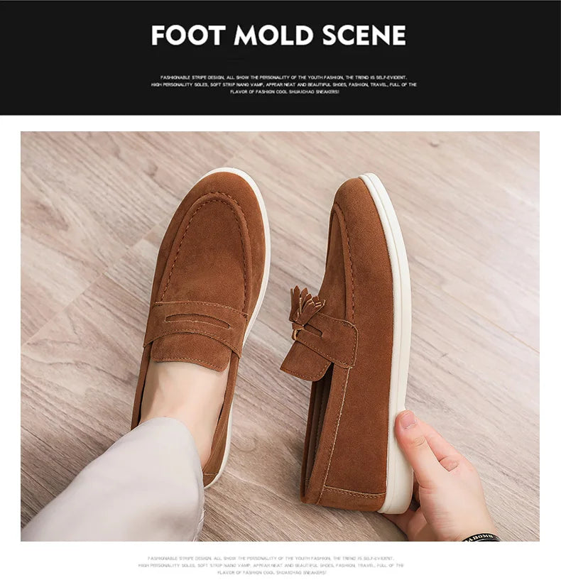 Fashion Men's Casual Shoes British Classic Tassel Loafers Moccasins Lazy Outdoor Flat Shoes‌。 - Sun Studio