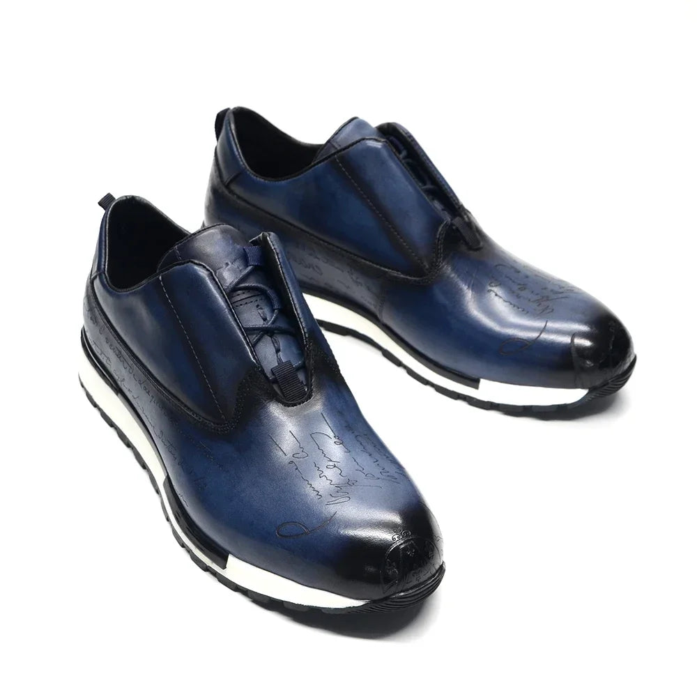 Luxury Brand Style Casual Sneakers Men's Shoes Genuine Leather Lace-up Basic Outdoor Footwear Daily Male Fashion Oxford Shoes - Sun Studio
