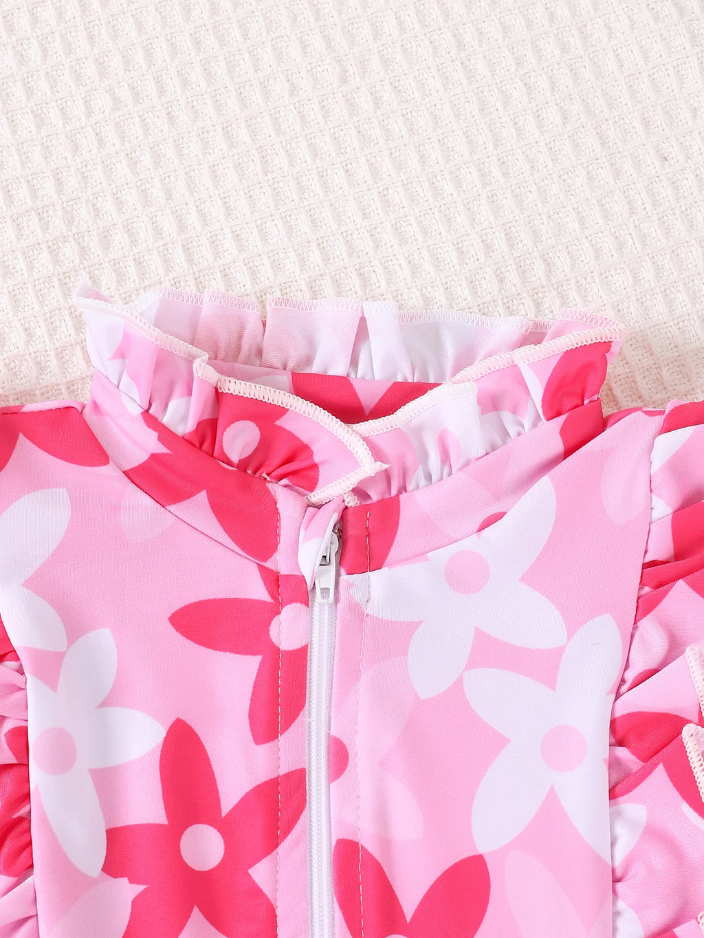 Baby Girl Summer Cute Stand Collar One-Piece Swimsuit Infant Swimwear Comfortable Soft Fabric Toddler Bathing Suit - Sun Studio